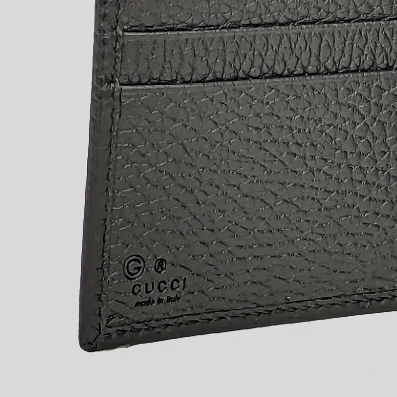 GUCCI Interlock GG Bifold Leather Wallet Black 615525