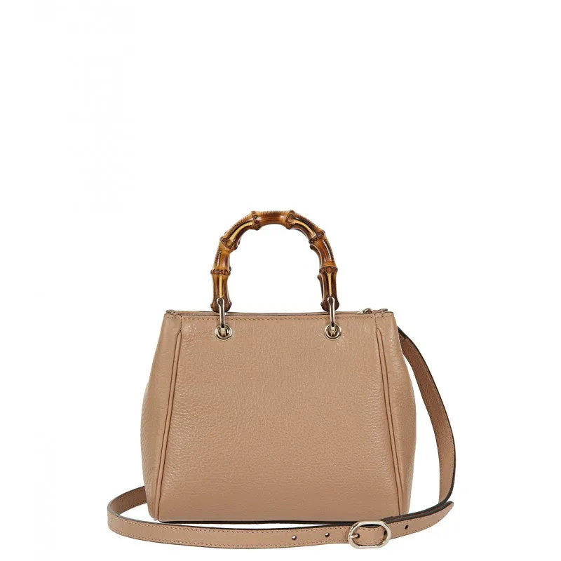 Gucci Light tan Bamboo mini leather top handle bag