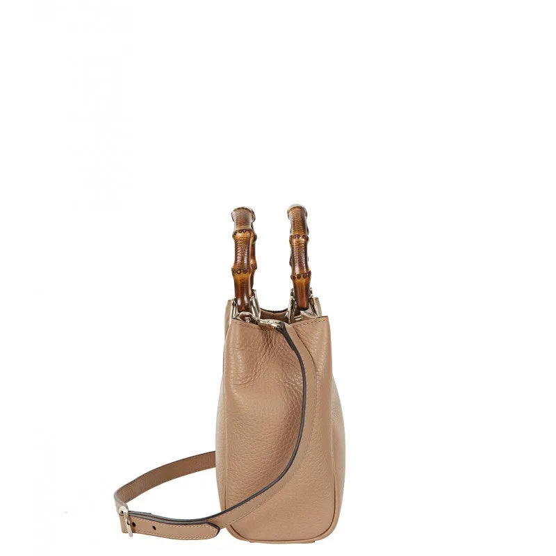 Gucci Light tan Bamboo mini leather top handle bag
