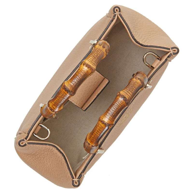 Gucci Light tan Bamboo mini leather top handle bag