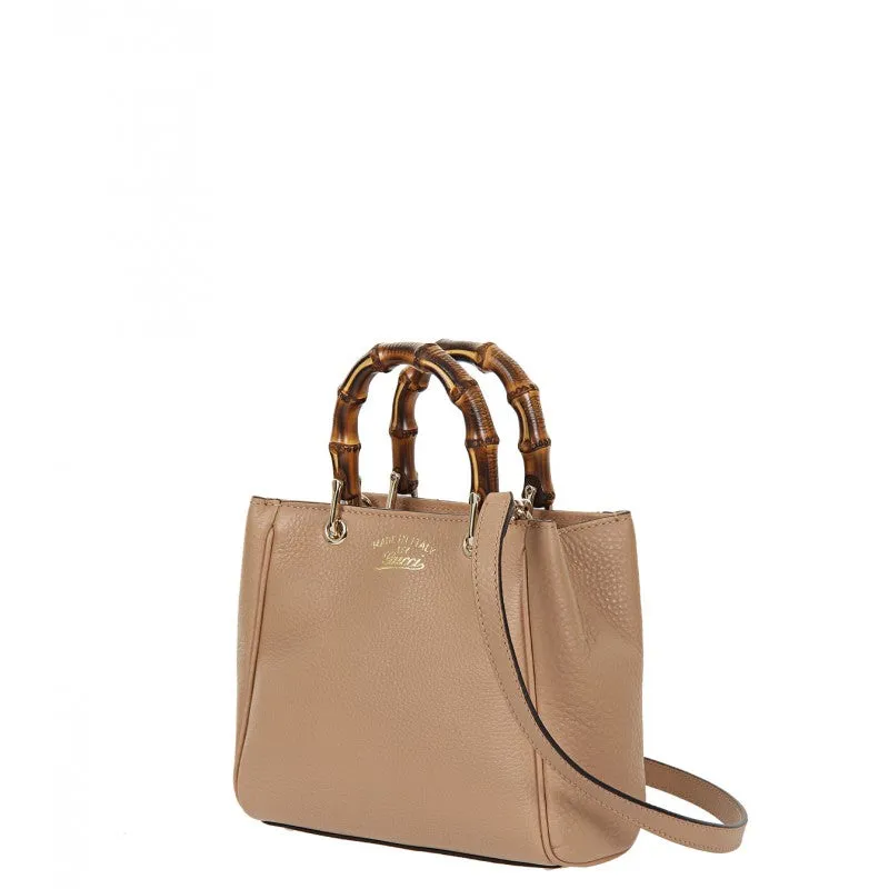 Gucci Light tan Bamboo mini leather top handle bag