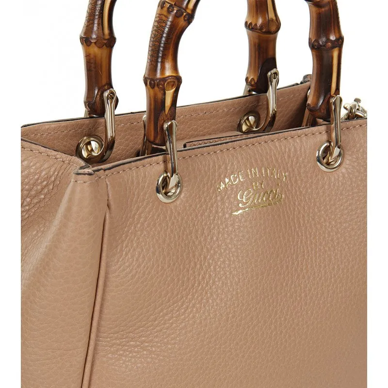 Gucci Light tan Bamboo mini leather top handle bag