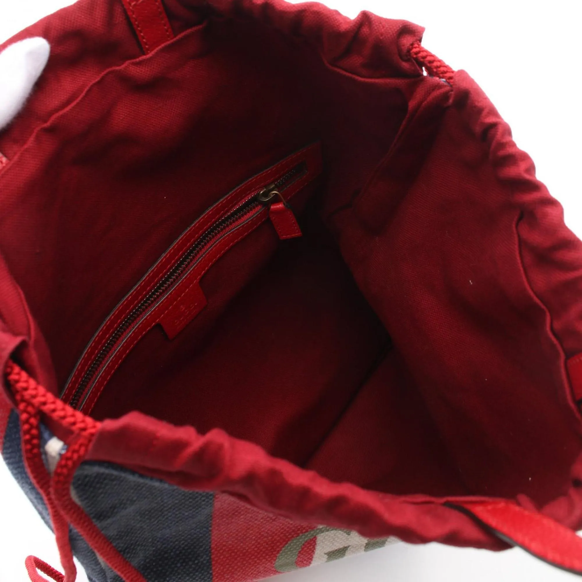 Gucci Navy Color Canvas Leather Backpack (Pre-Owned)