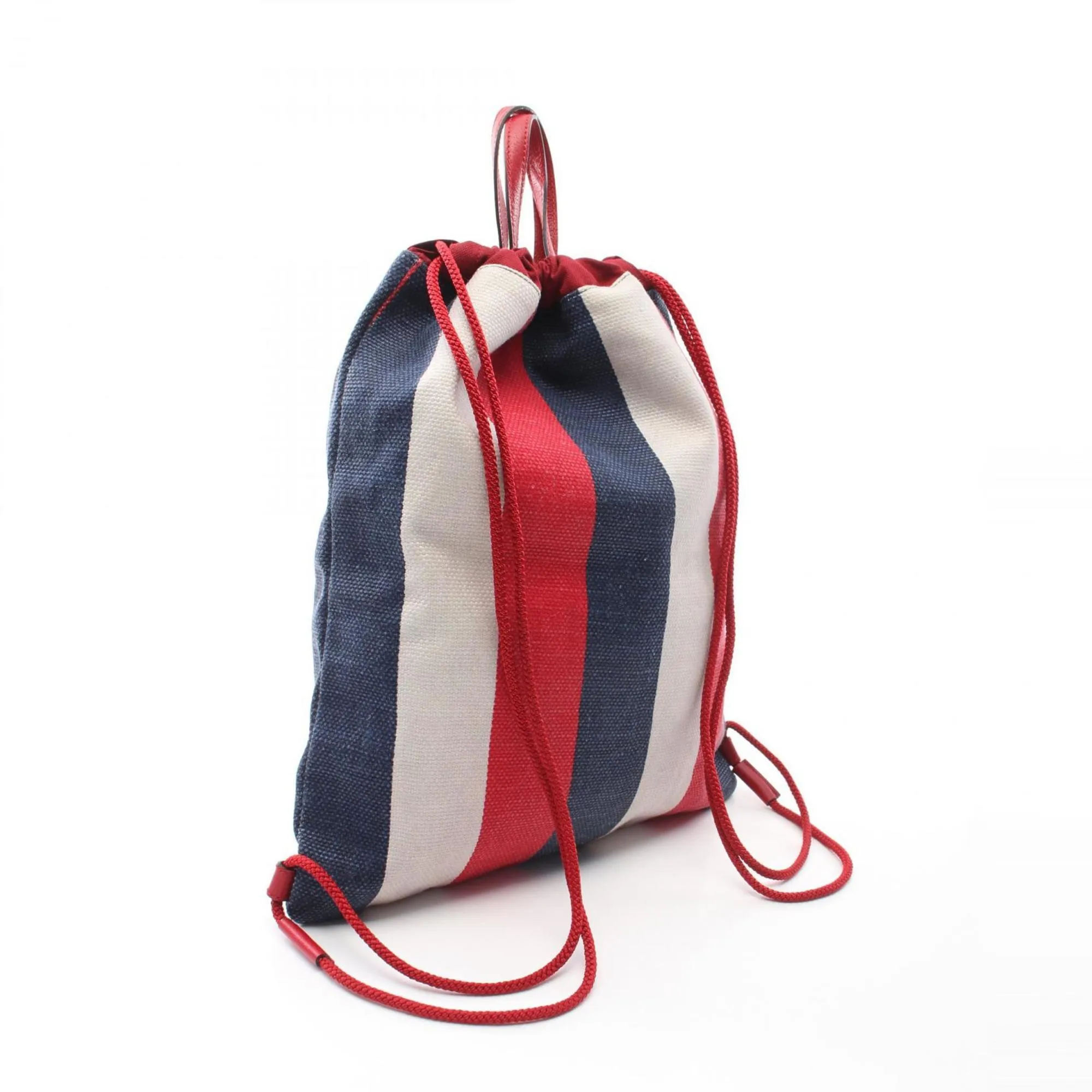 Gucci Navy Color Canvas Leather Backpack (Pre-Owned)