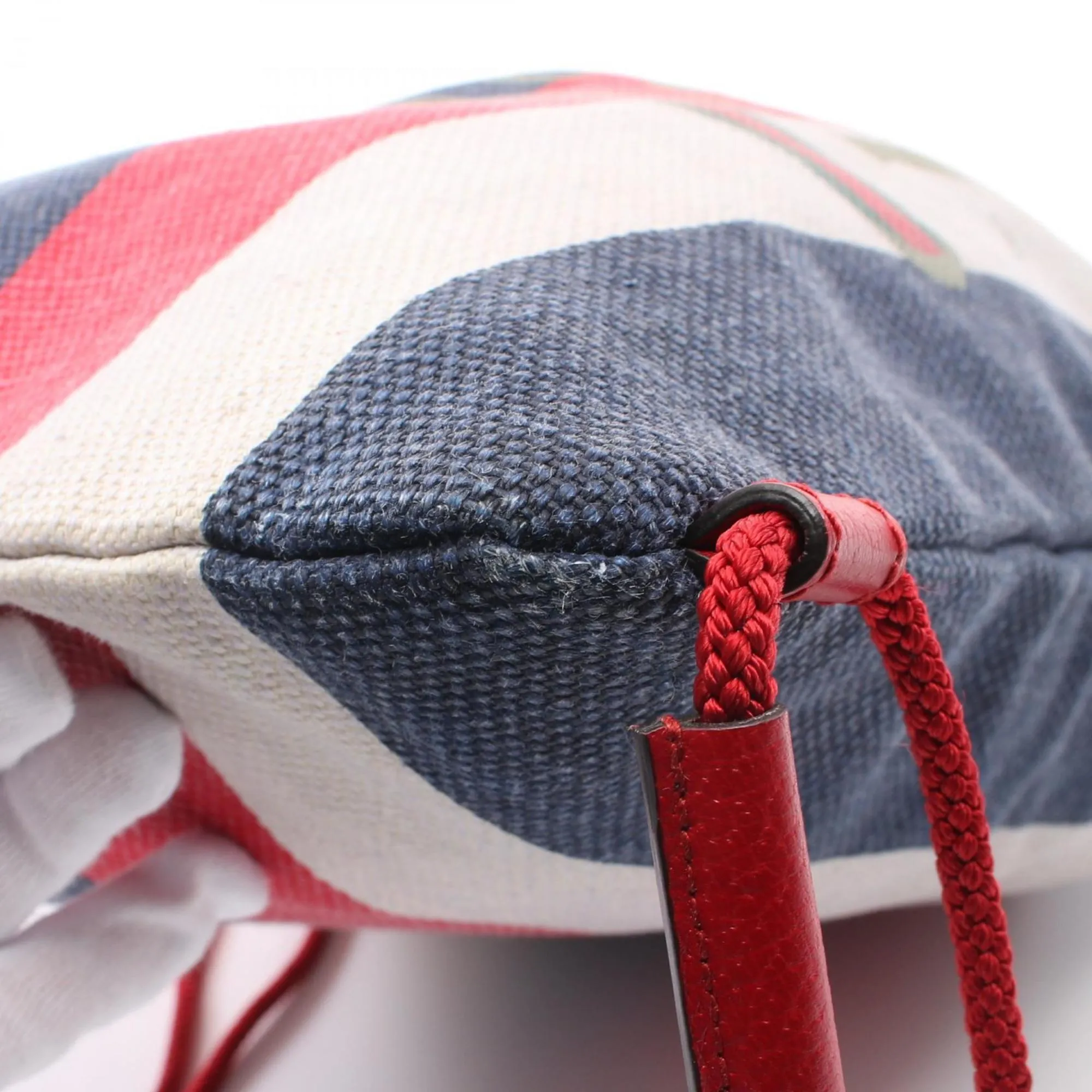 Gucci Navy Color Canvas Leather Backpack (Pre-Owned)