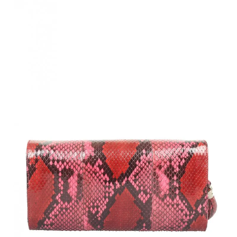 Gucci Pink & red python Soho clutch