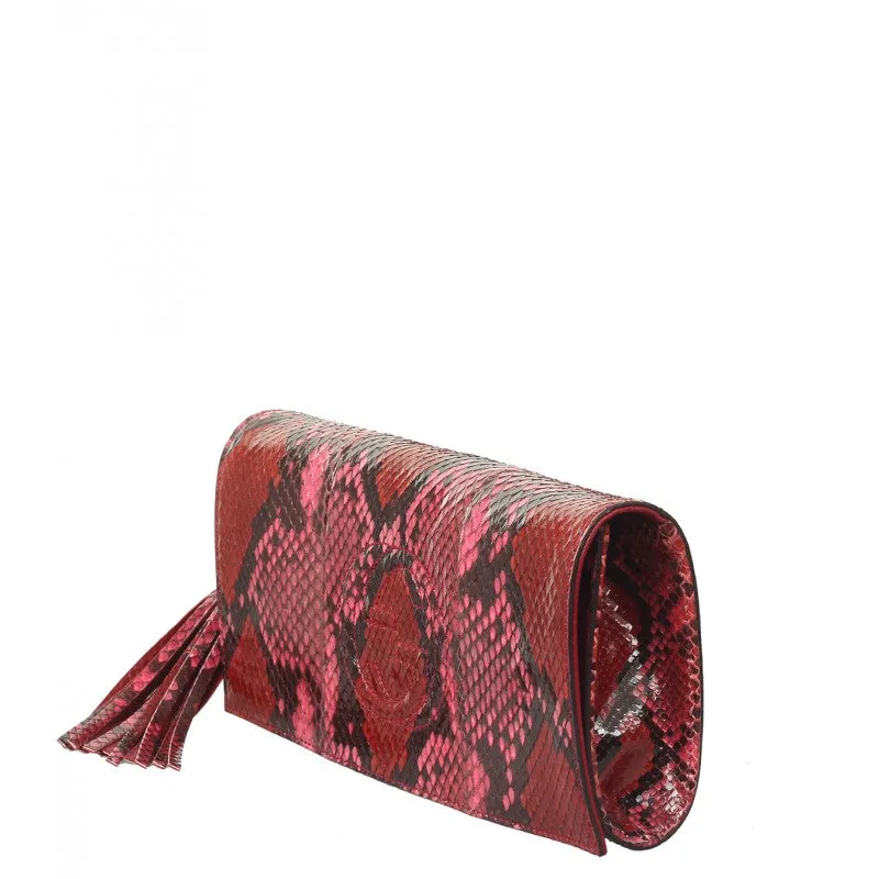 Gucci Pink & red python Soho clutch