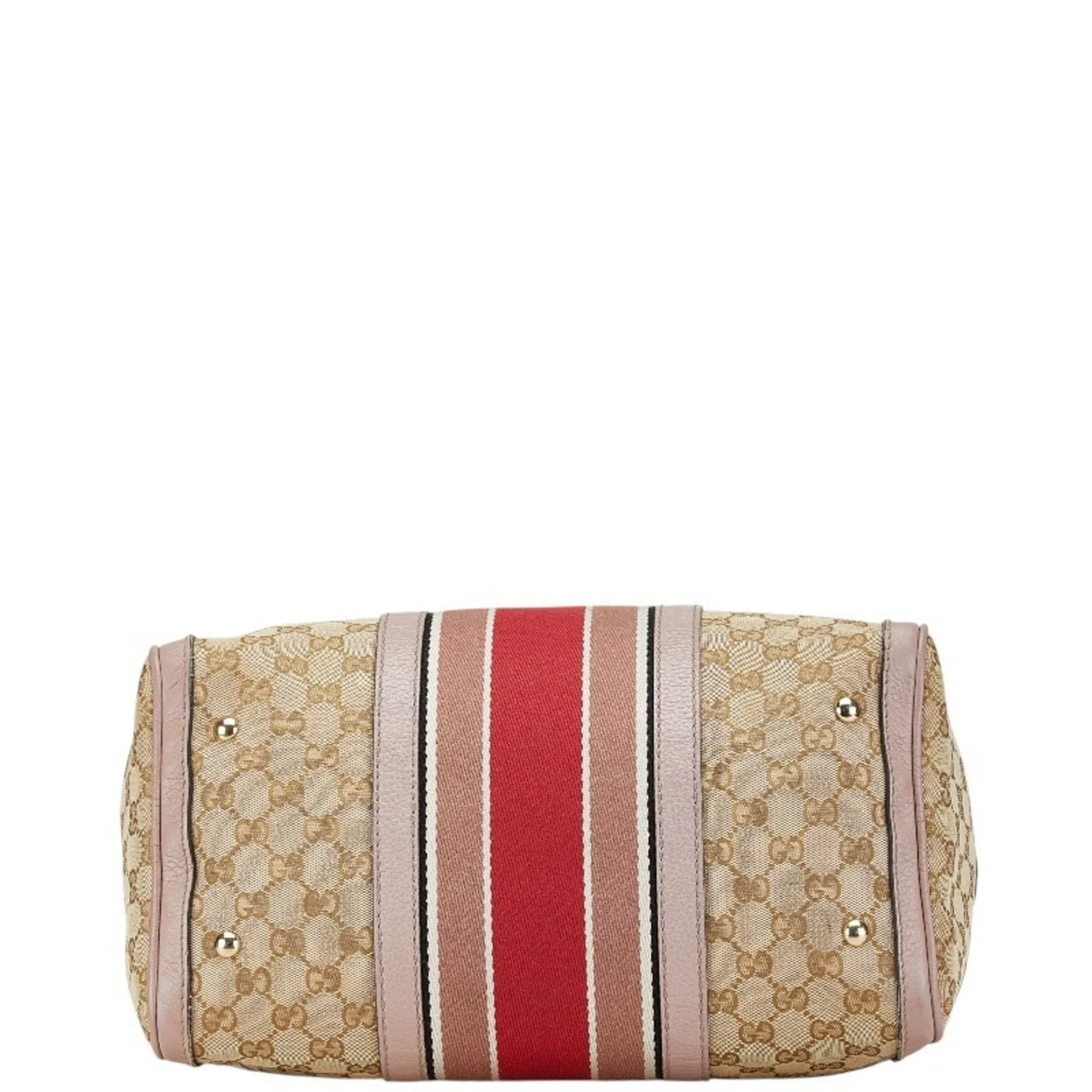 Gucci pink Canvas Leather Handbag Shoulder Bag (Pre-Owned)