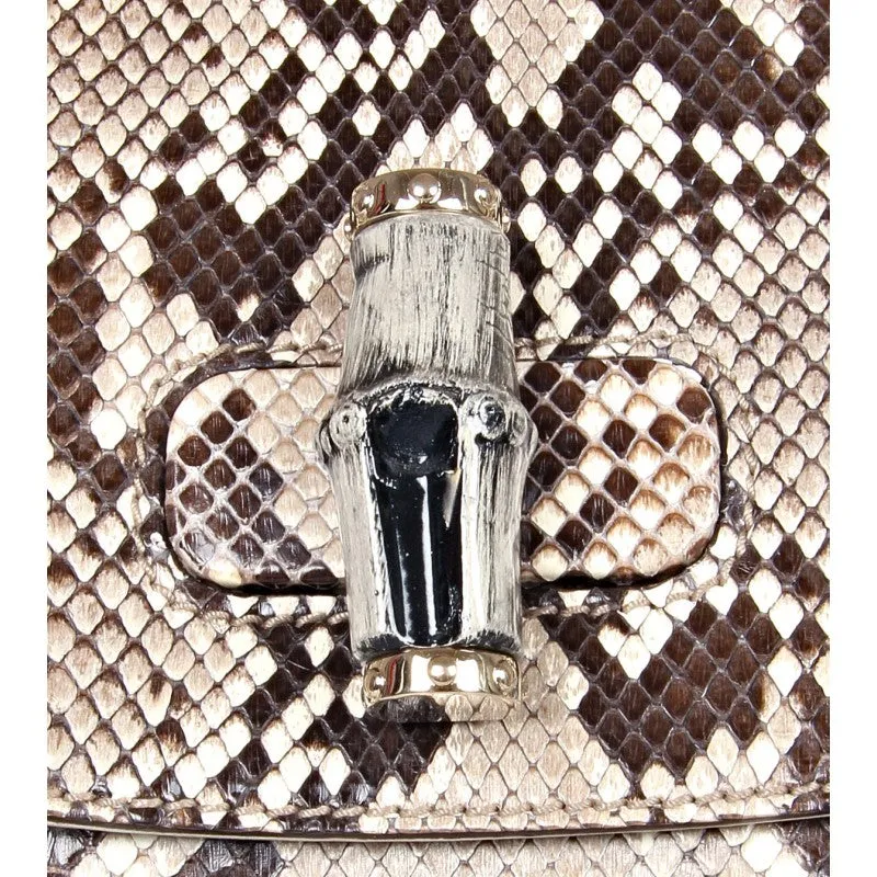 Gucci ??Pop Bamboo?? Cream python bag