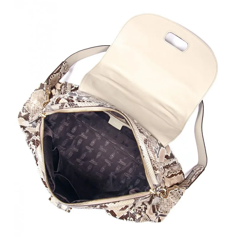 Gucci ??Pop Bamboo?? Cream python bag