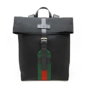 Gucci Sherry Line  Color Nylon Canvas Leather Backpack (Pre-Owned)