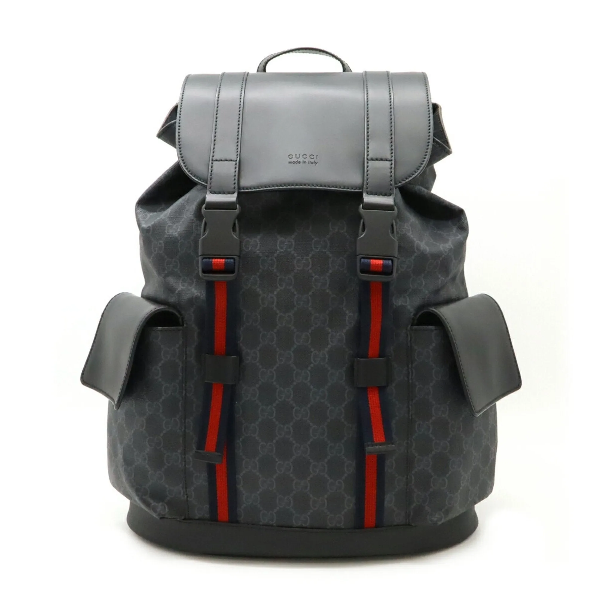 Gucci Sherry Line  Navy Color Pvc Leather Backpack (Pre-Owned)