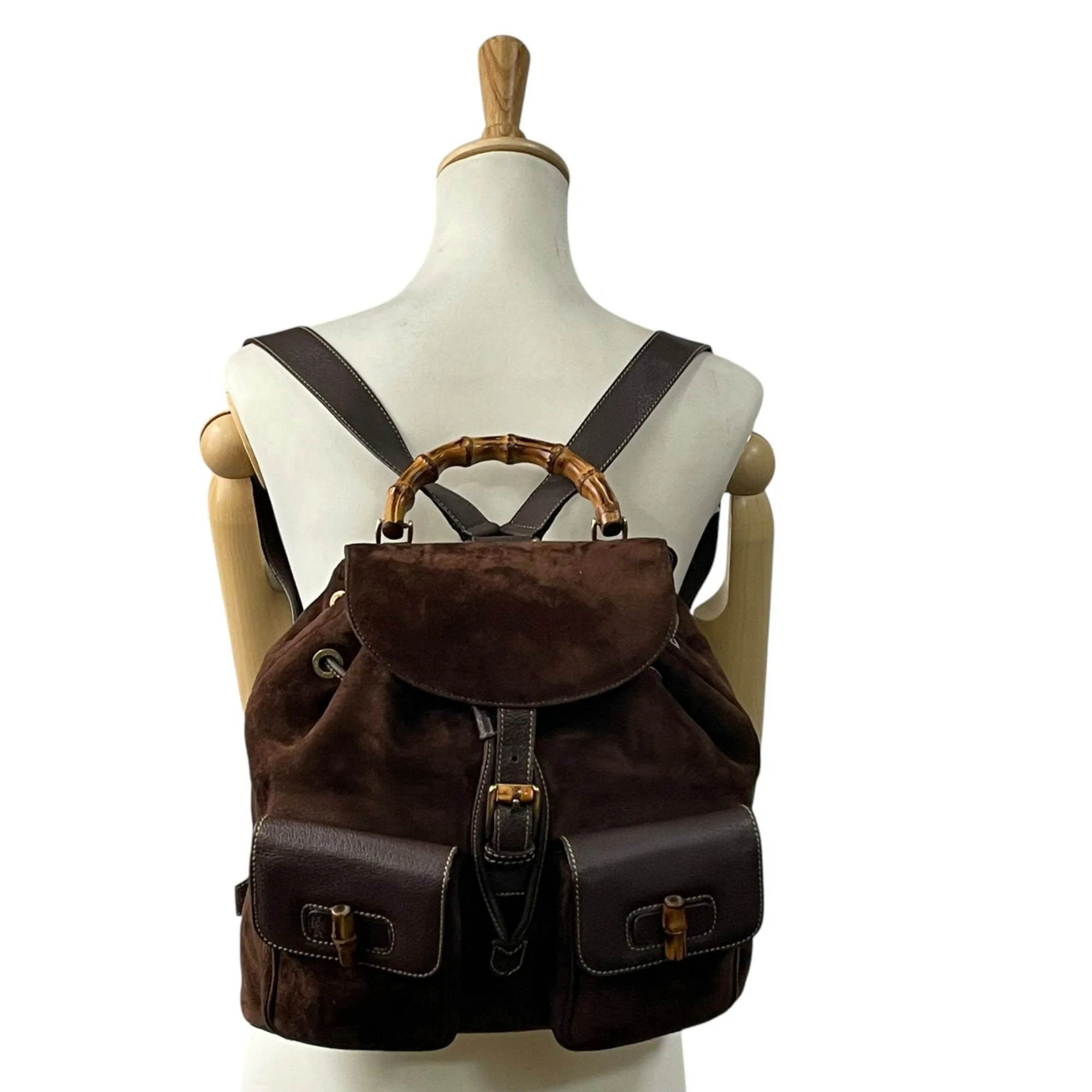 Gucci Suede Leather Backpack (Pre-Owned)