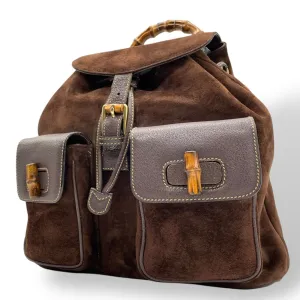 Gucci Suede Leather Backpack (Pre-Owned)