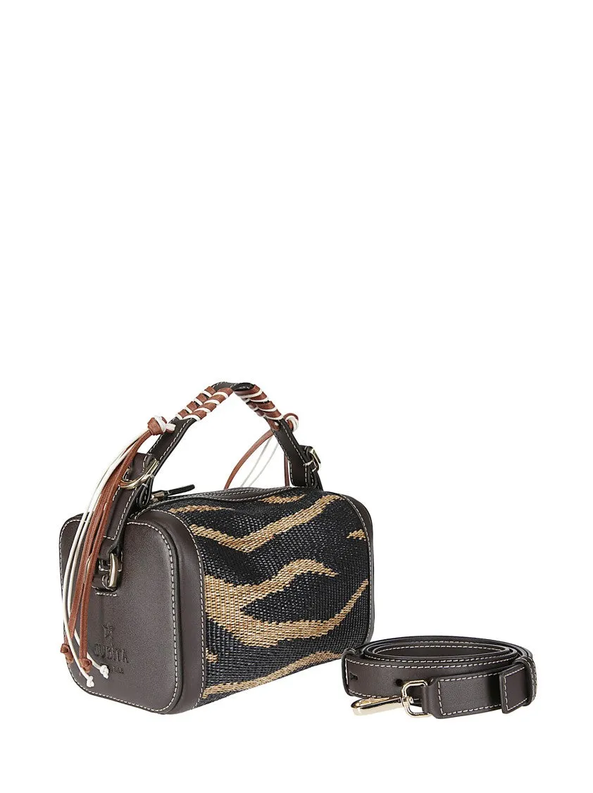 Handbag In Leather And Raffia