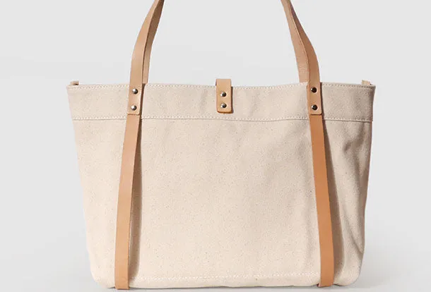 Handmade Canvas Leather purse handbag shoulder bag for women leather tote bag