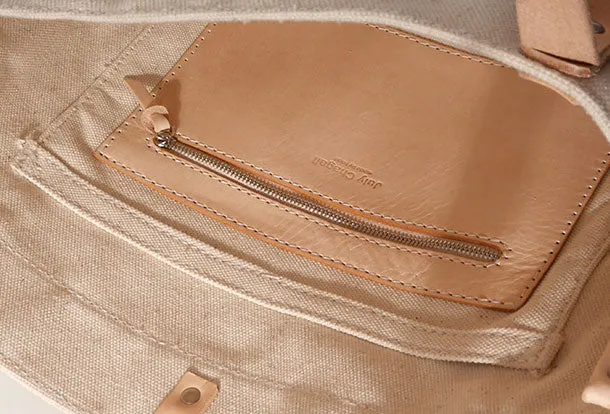 Handmade Canvas Leather purse handbag shoulder bag for women leather tote bag