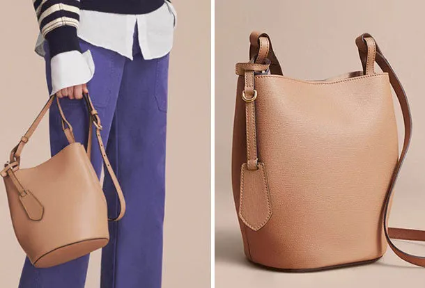 Handmade Genuine Leather Bucket Bag Purse Crossbody Bag Shoulder Bag Purse For Women