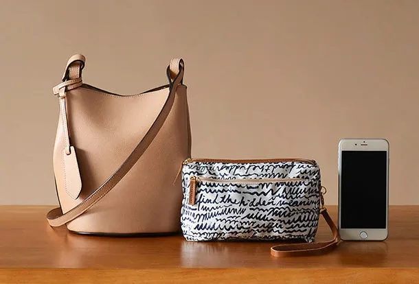 Handmade Genuine Leather Bucket Bag Purse Crossbody Bag Shoulder Bag Purse For Women