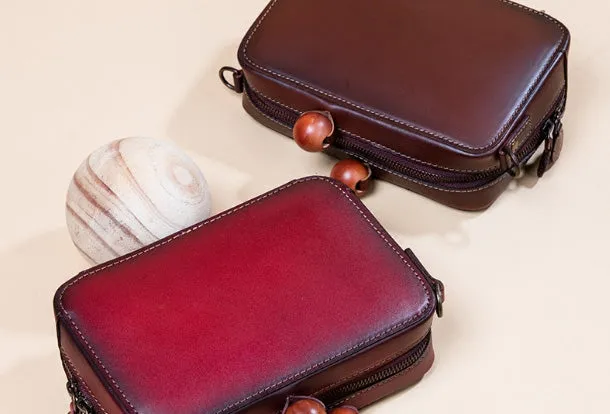 Handmade Genuine Leather Clutch Bag Crossbody Bag Shoulder Bag Purse For Women