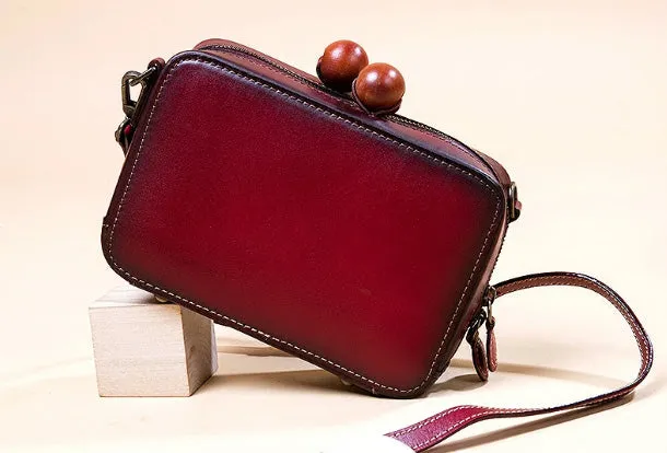 Handmade Genuine Leather Clutch Bag Crossbody Bag Shoulder Bag Purse For Women