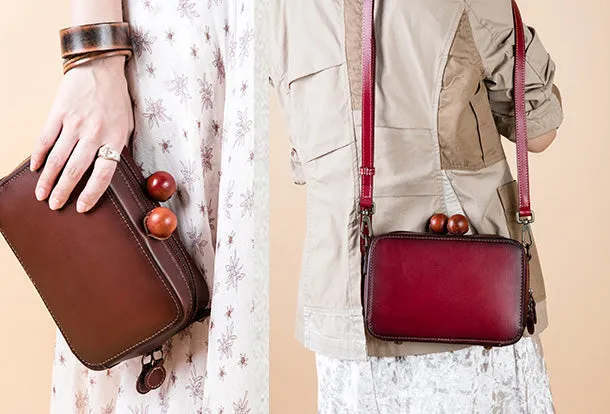 Handmade Genuine Leather Clutch Bag Crossbody Bag Shoulder Bag Purse For Women