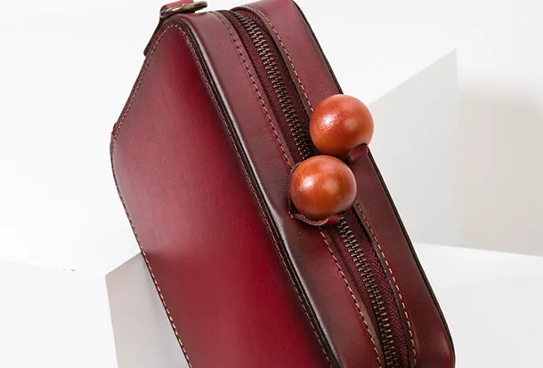 Handmade Genuine Leather Clutch Bag Crossbody Bag Shoulder Bag Purse For Women