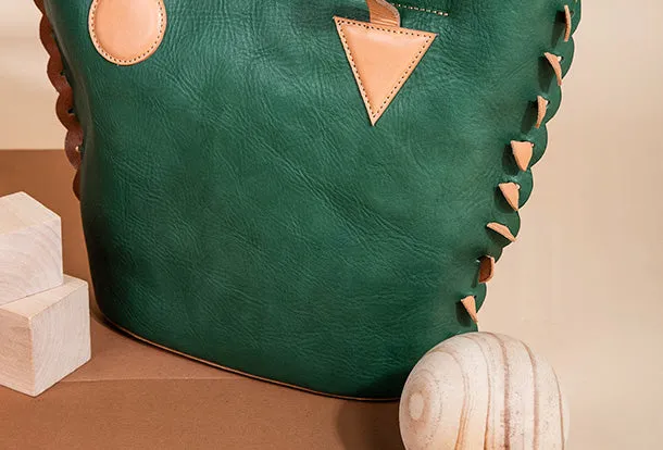 Handmade Genuine Leather Shopper Bag Bucket Bag Shoulder Bag Purse For Women
