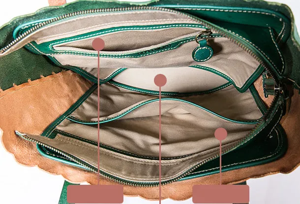 Handmade Genuine Leather Shopper Bag Bucket Bag Shoulder Bag Purse For Women