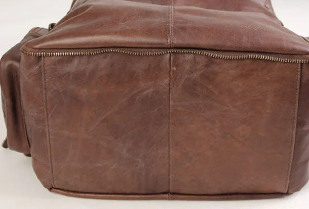 Handmade Leather backpack bag shoulder bag Coffee women leather purse