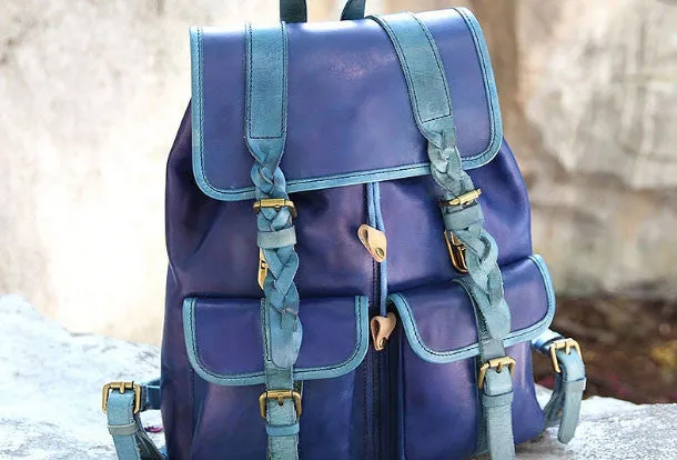 Handmade Leather backpack bag shoulder bag for women leather purse