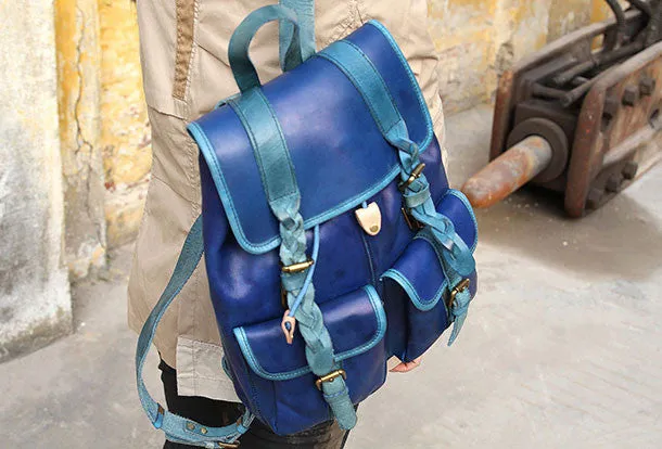 Handmade Leather backpack bag shoulder bag for women leather purse