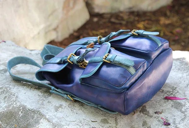 Handmade Leather backpack bag shoulder bag for women leather purse
