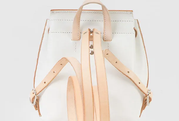 Handmade Leather backpack shoulder white purse for women leather shoulder bag