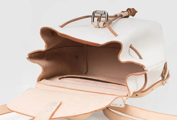 Handmade Leather backpack shoulder white purse for women leather shoulder bag