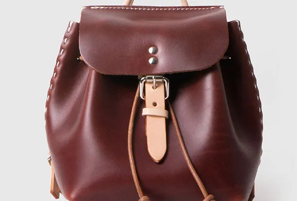 Handmade Leather backpack shoulder white purse for women leather shoulder bag