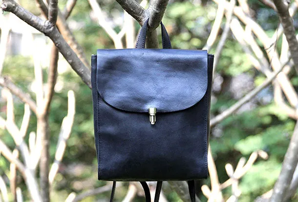 Handmade Leather cute backpack bag shoulder bag green women leather purse