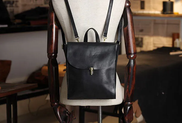 Handmade Leather cute backpack bag shoulder bag green women leather purse