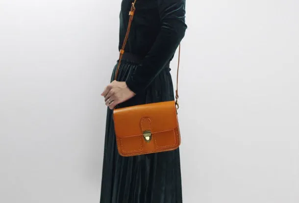 Handmade Leather Messenger Bag Crossbody Bag Shoulder Bag Purse for Women Leather Bag