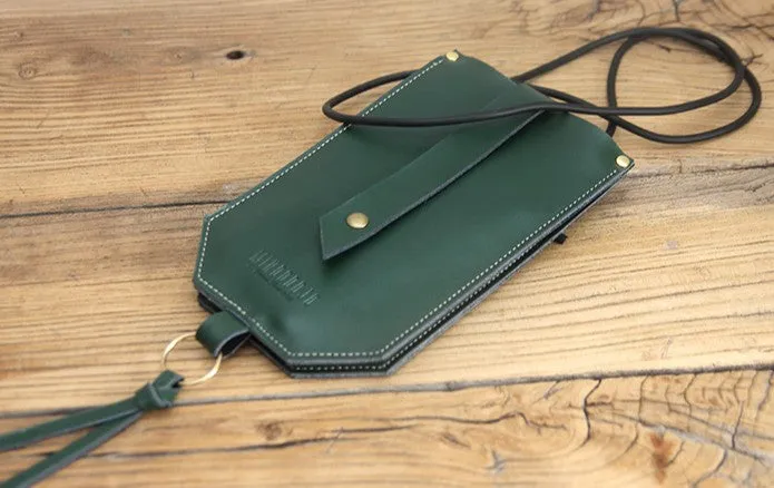 Handmade LEATHER WOMEN Cell Phone Mini SHOULDER BAG Small Crossbody Purse FOR WOMEN