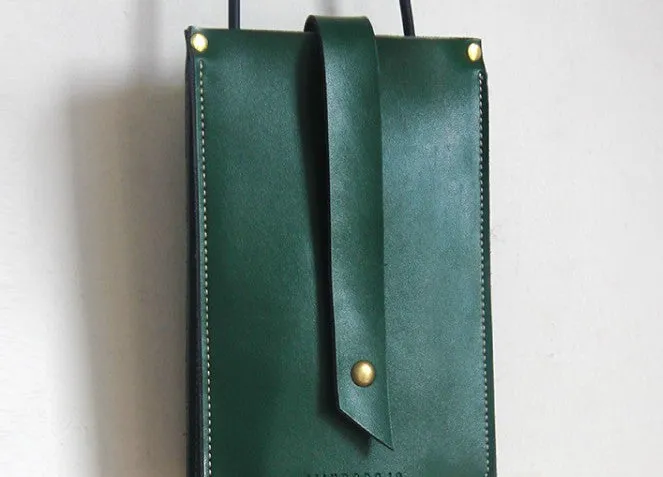 Handmade LEATHER WOMEN Cell Phone Mini SHOULDER BAG Small Crossbody Purse FOR WOMEN