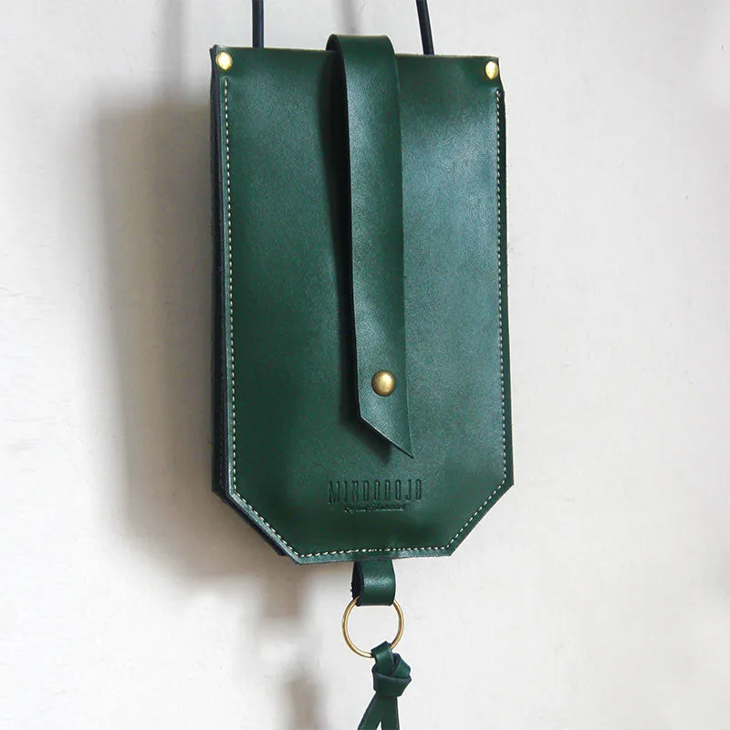 Handmade LEATHER WOMEN Cell Phone Mini SHOULDER BAG Small Crossbody Purse FOR WOMEN