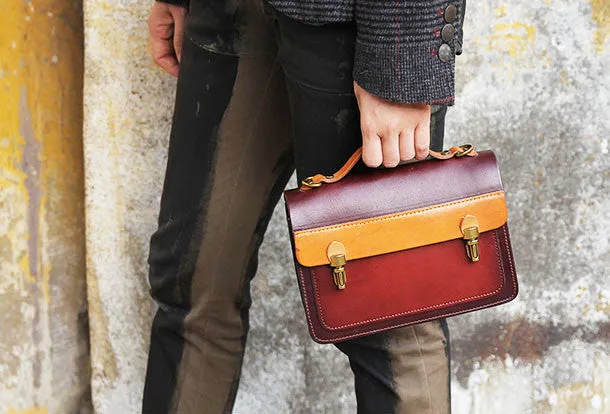 Handmade messenger bag satchel purse leather crossbody bag shoulder bag women