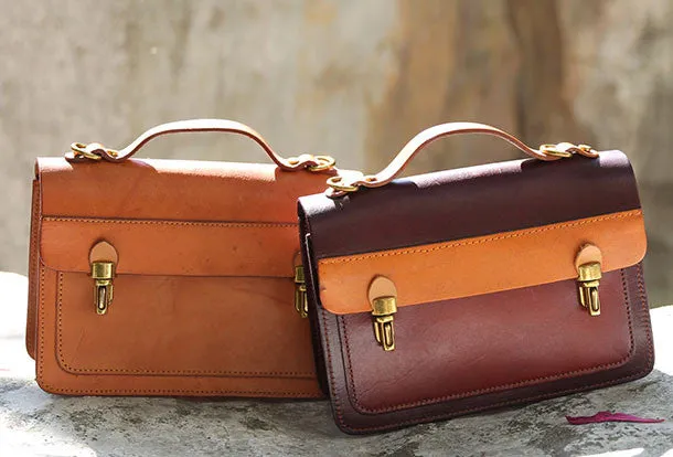 Handmade messenger bag satchel purse leather crossbody bag shoulder bag women