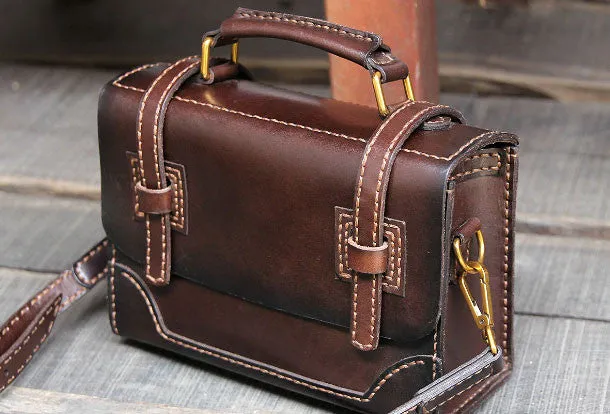 Handmade messenger bag satchel purse leather crossbody bag shoulder bag women