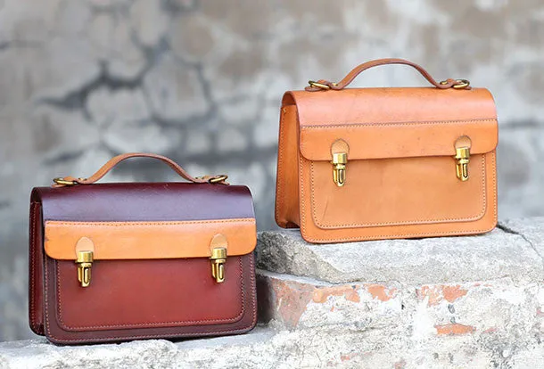 Handmade messenger bag satchel purse leather crossbody bag shoulder bag women