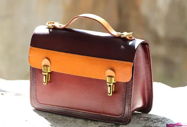 Handmade messenger bag satchel purse leather crossbody bag shoulder bag women