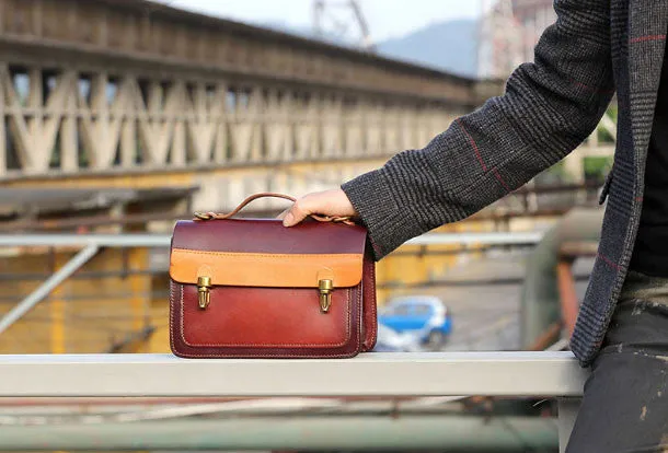 Handmade messenger bag satchel purse leather crossbody bag shoulder bag women