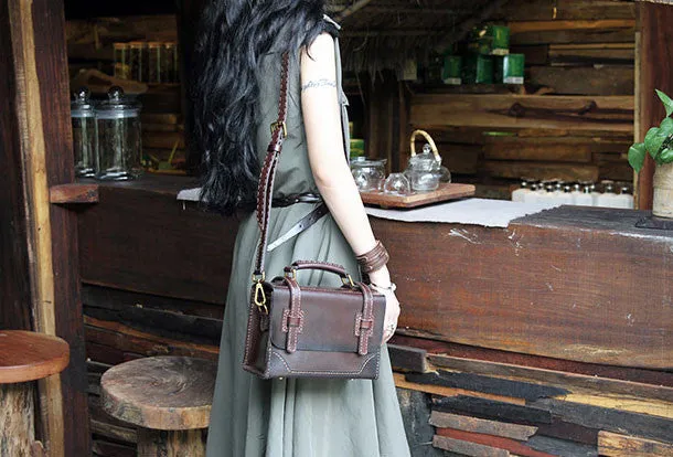 Handmade messenger bag satchel purse leather crossbody bag shoulder bag women