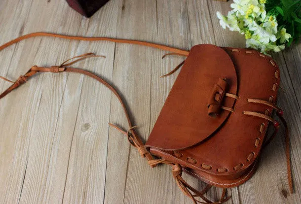 Handmade shoulder bag leather Satchel School crossbody Shoulder Bag for women